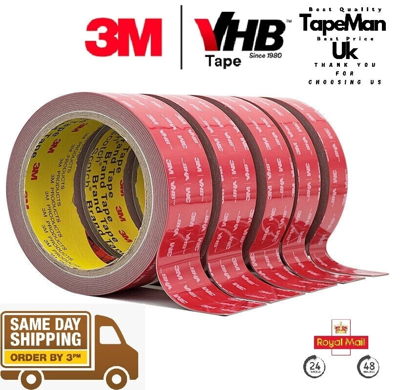 3M™ VHB™ Double Sided Tape Heavy Duty Pads Strong Sticky Tape Grey Roll